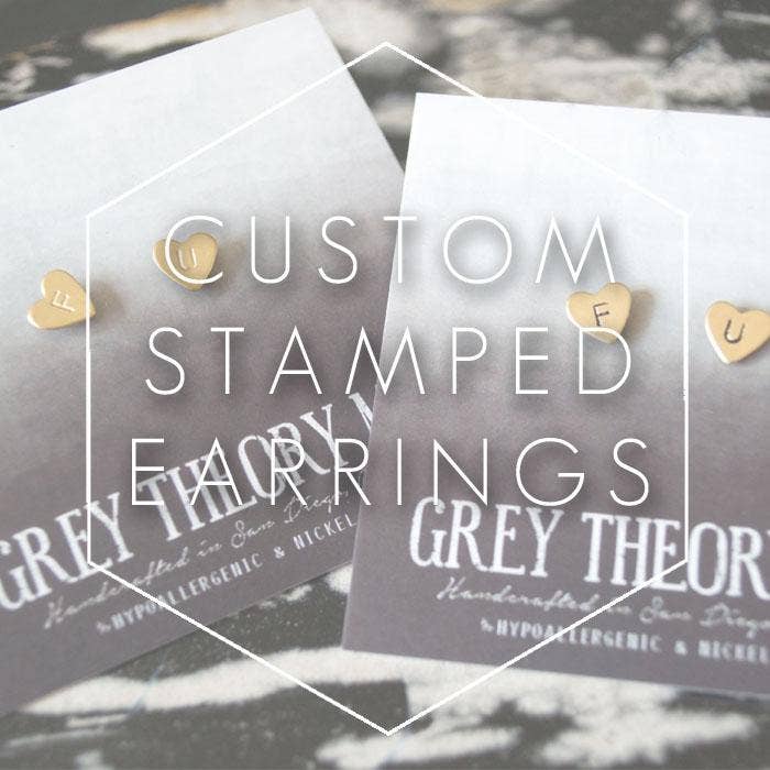 Custom Hand Stamped Earrings – Hypoallergenic Gift Jewelry