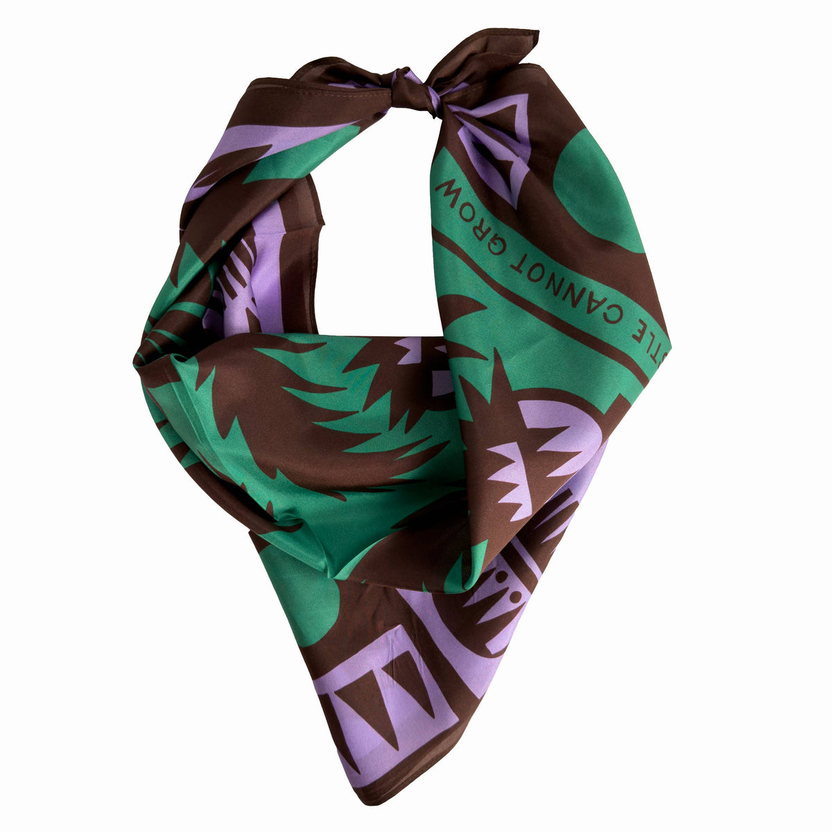 Silk Scarf Wild Thistle Purple & Green