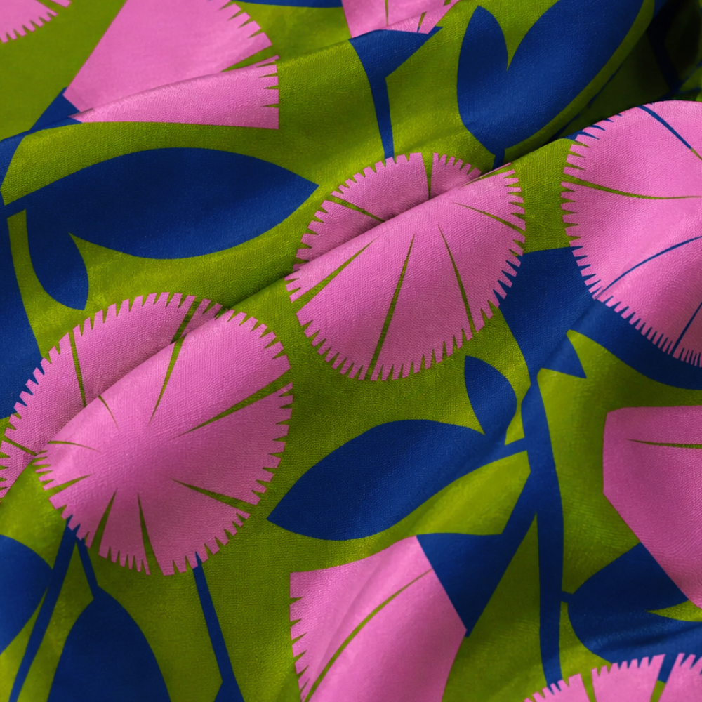 Silk Scarf | Pink & Green Dianthus