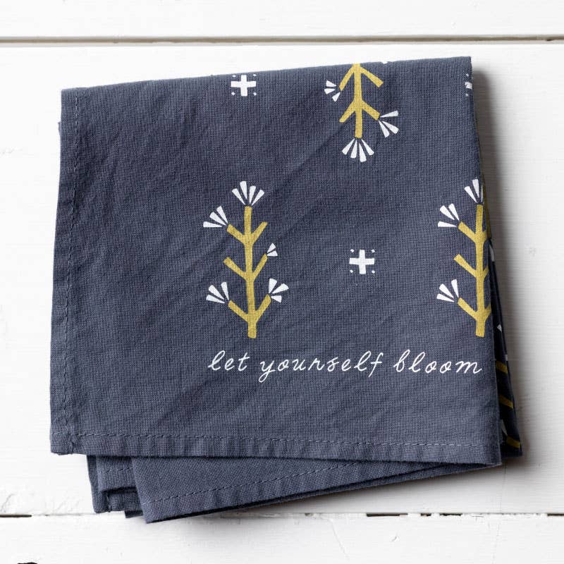 Heritage cotton bandana - “Let Yourself Bloom”– Made in USA