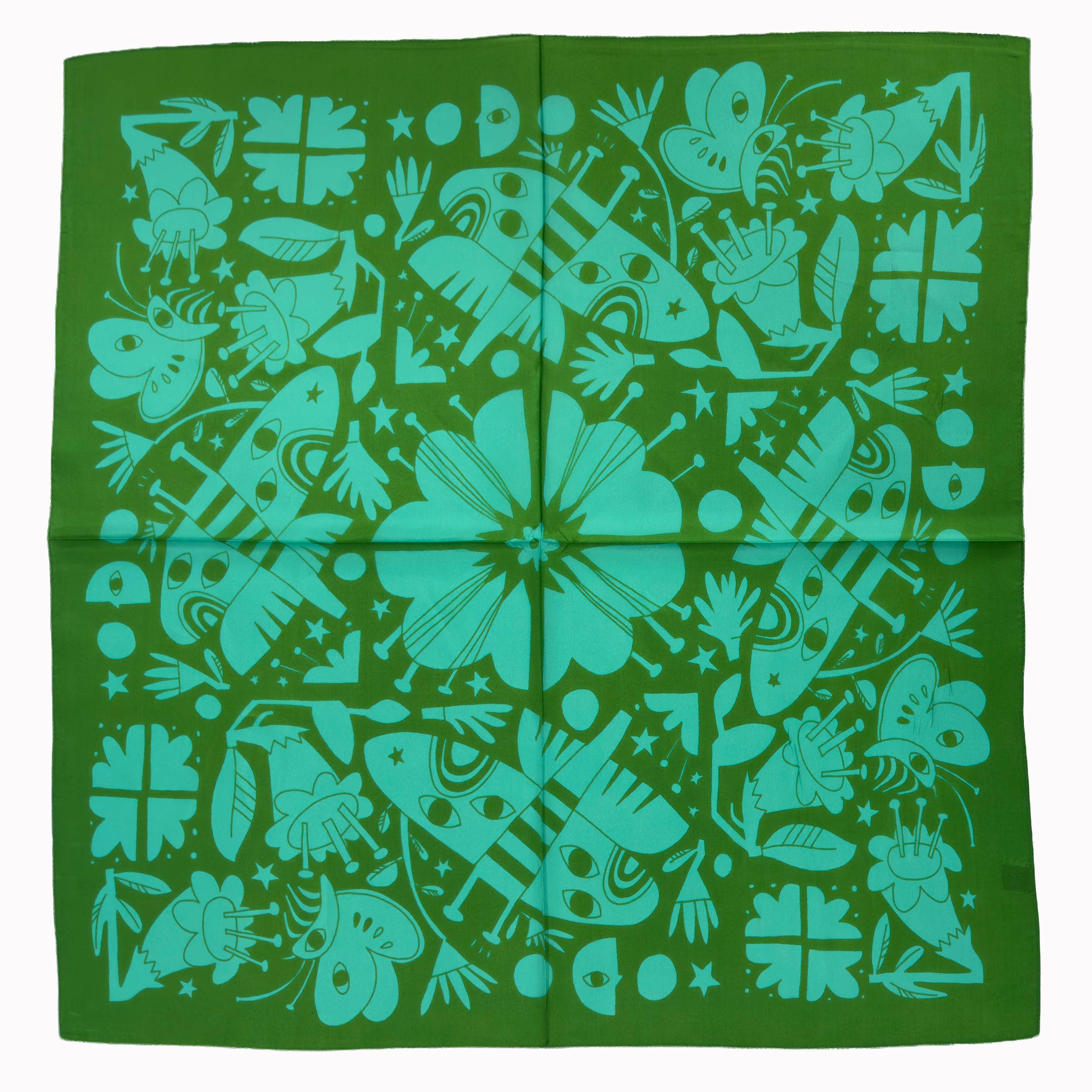 Night Pollinators Scarf | 100% Silk Bandana | Women's Scarf