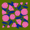 Silk Scarf | Pink & Green Dianthus