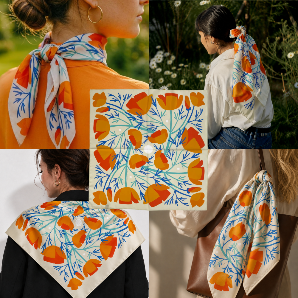 Soar & Sing Scarf | Silk Habotai Scarf | Women's Bandana