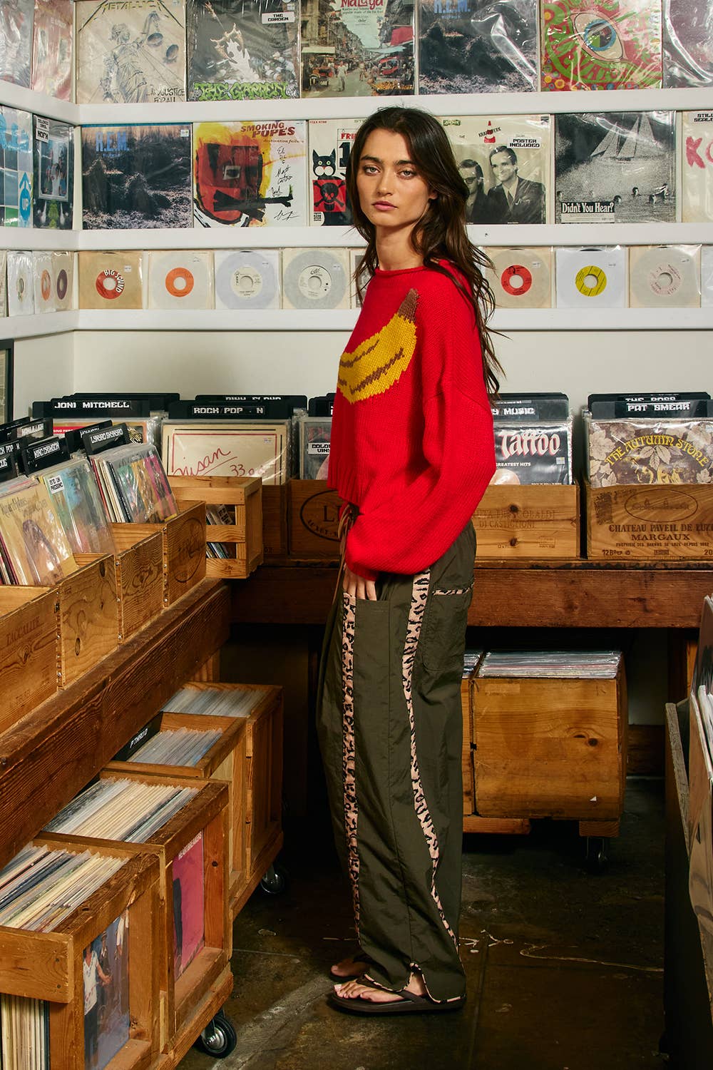 Banana Intarsia Chunky Knit Sweater