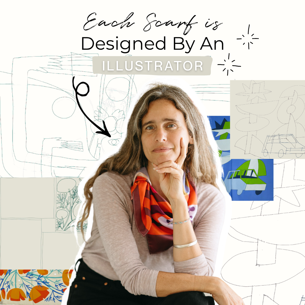 Green and Pink Geometric | Silk Scarf | Women's Bandana