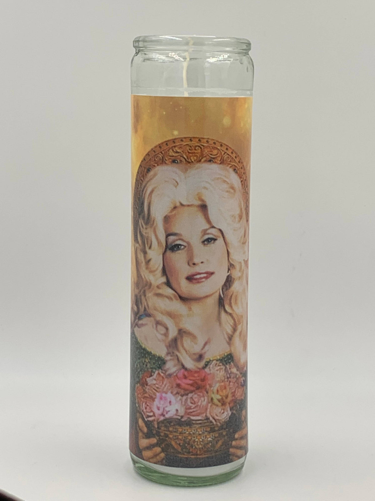 Dolly Parton yellow flowers Prayer Candle