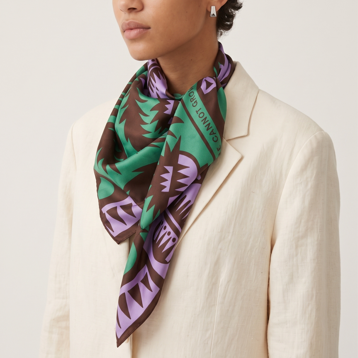 Silk Scarf Wild Thistle Purple & Green