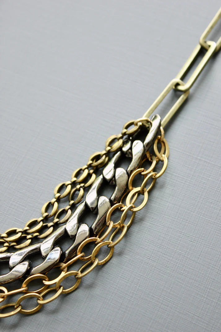 Multi Strand Metal Necklace