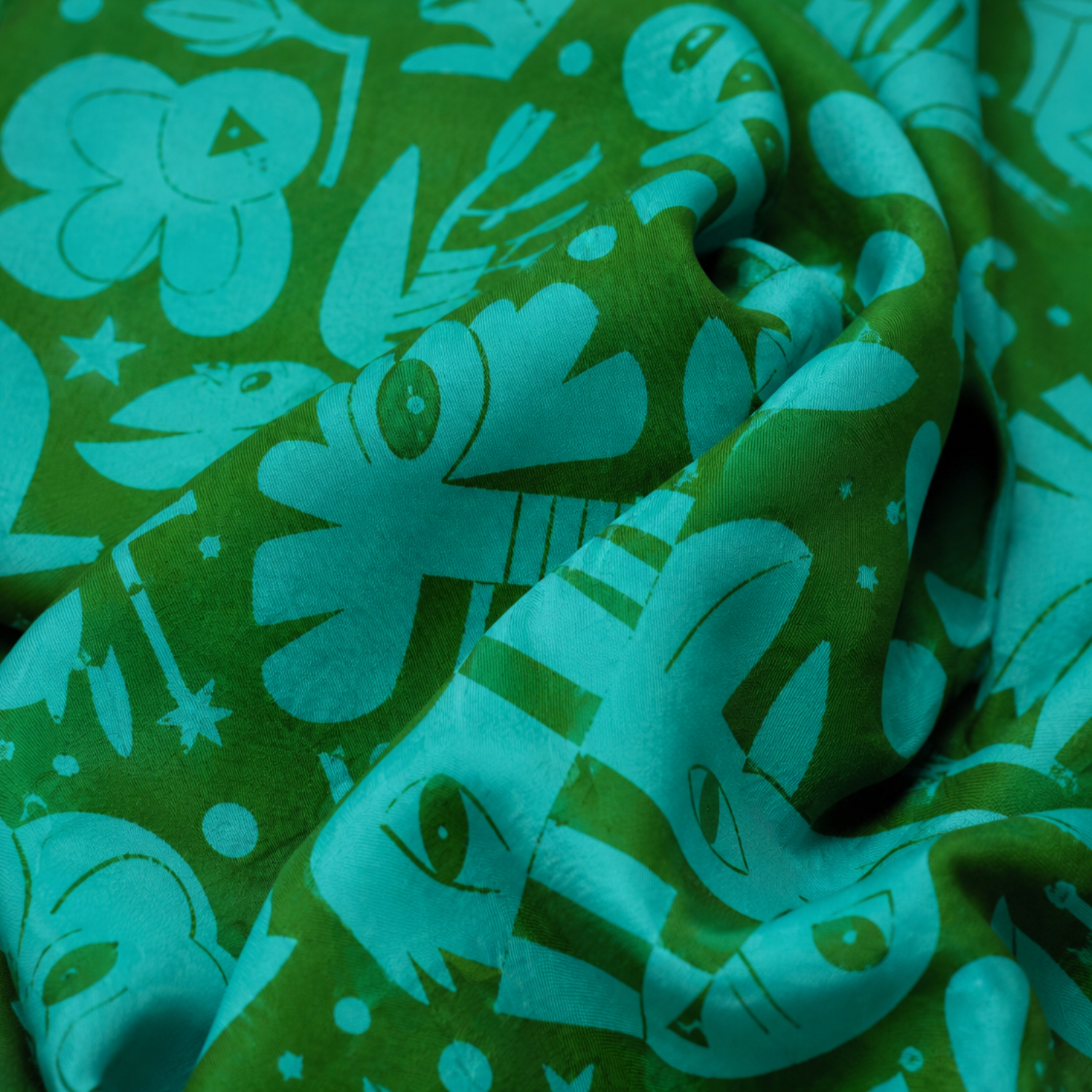 Night Pollinators Scarf | 100% Silk Bandana | Women's Scarf
