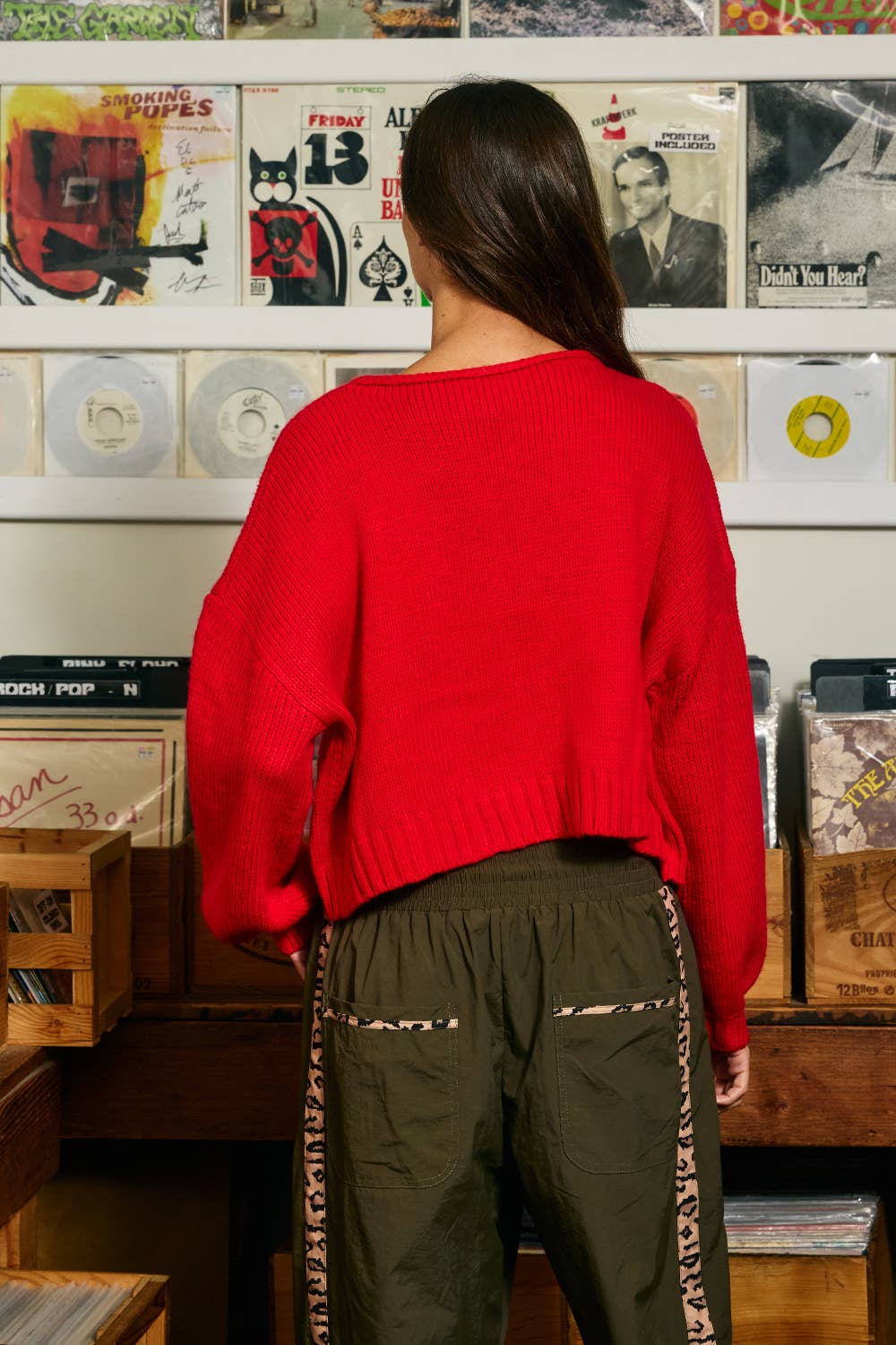 Banana Intarsia Chunky Knit Sweater
