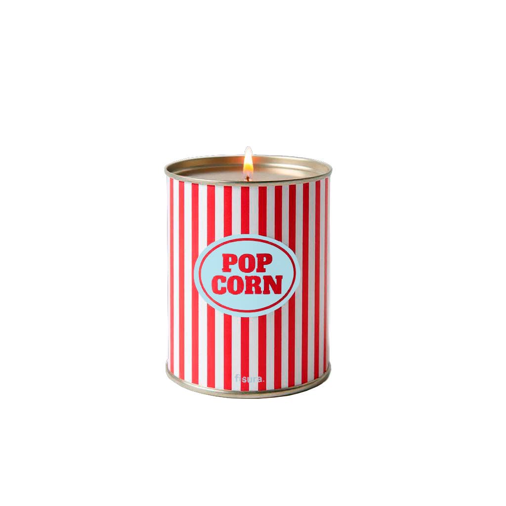 Metal tin candle "Popcorn" buttered popcorn scent