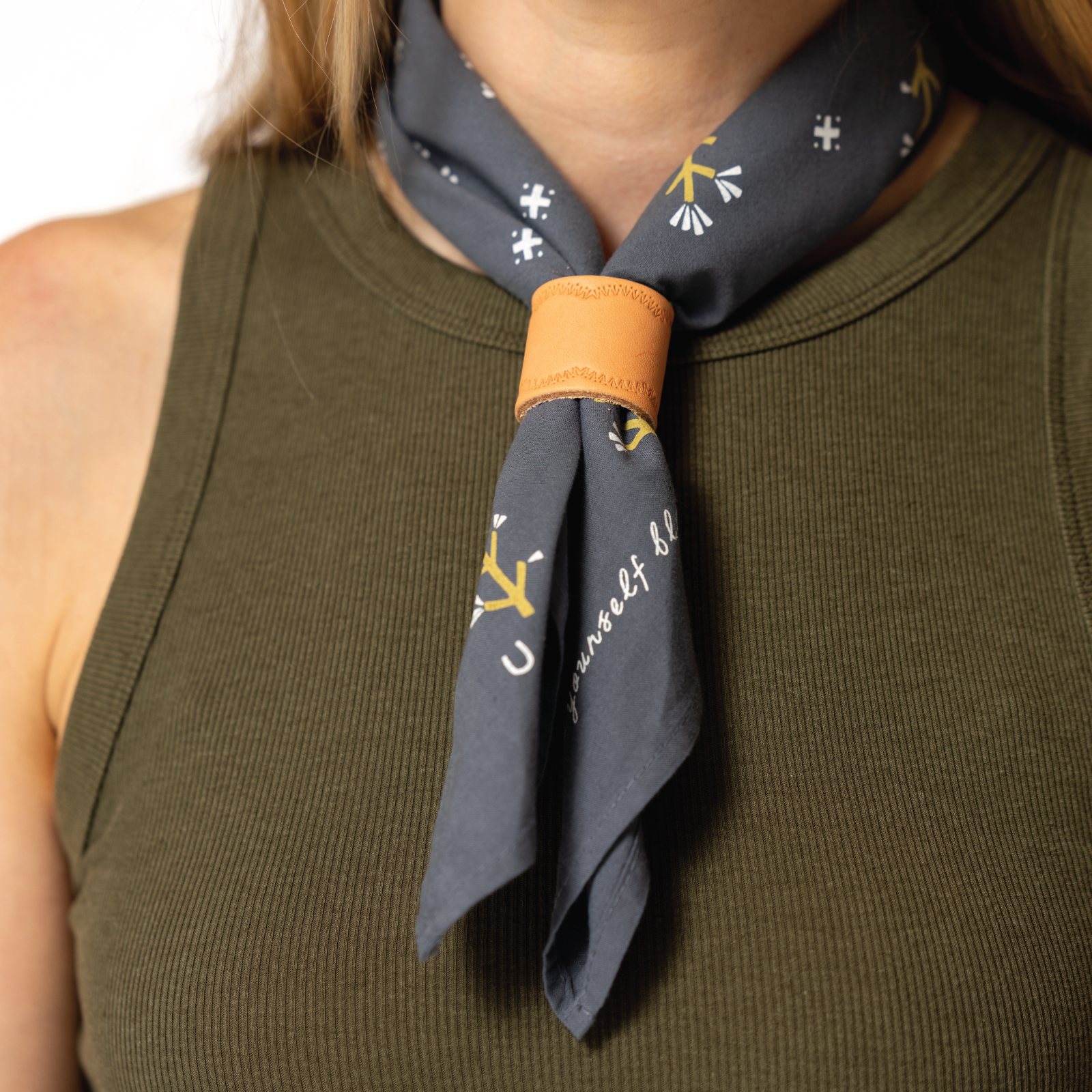 Heritage cotton bandana - “Let Yourself Bloom”– Made in USA