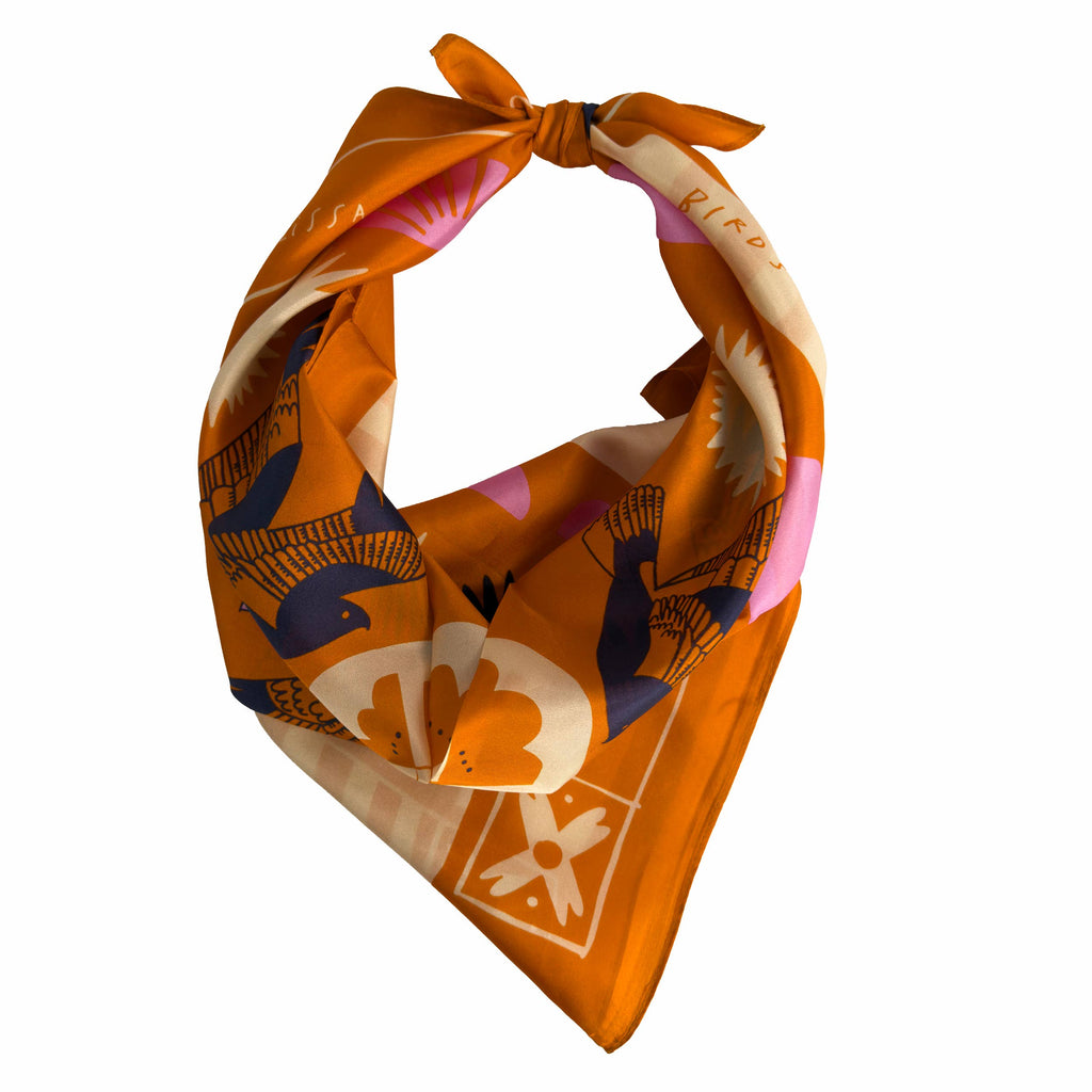 Soar & Sing Scarf | Silk Habotai Scarf | Women's Bandana