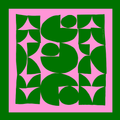 Green and Pink Geometric | Silk Scarf | Women's Bandana