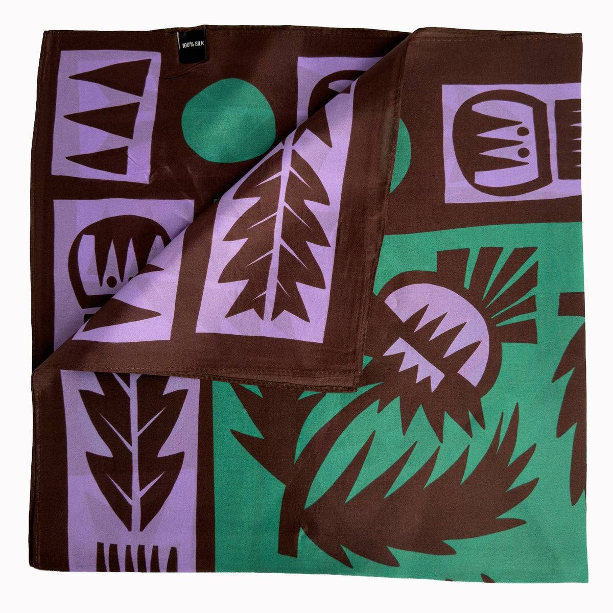 Silk Scarf Wild Thistle Purple & Green